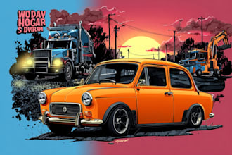 make amazing detail illustration of your cars and vehicles