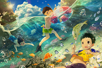 create children book illustration watercolor and book design