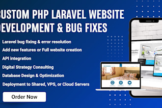 design and develop PHP laravel website and fix php laravel bug