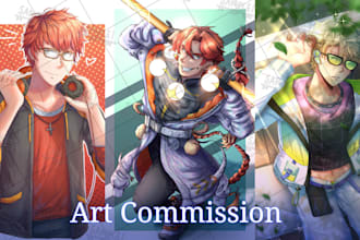 draw your oc, fanart illustration in my style commission art