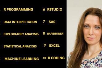 do statistical analysis, coding in rstudio, r programming, sas, excel,rapidminer