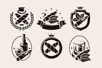 have premium cigar brands label logo and box design
