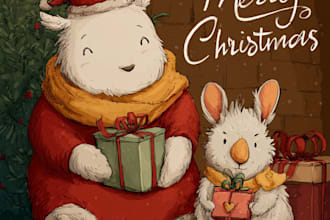 draw custom greeting, christmas card or postcard