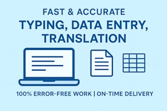 do accurate data entry, typing, copy paste, and translation work fast