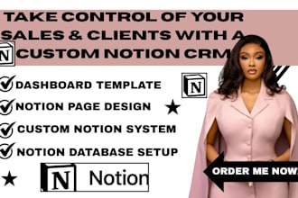 customize notion template notion client portal for sales CRM pipelines reporting