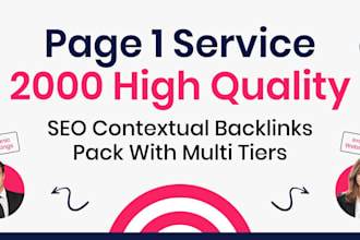 page 1 service with 2000 high quality seo backlinks