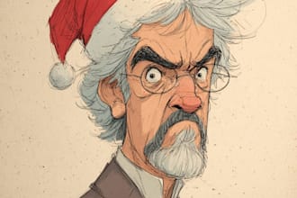 draw christmas cartoon caricature