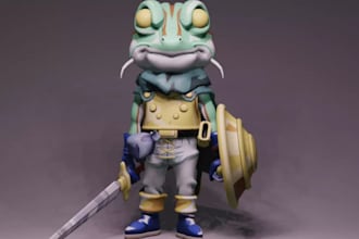 create 3danime warrior action figure,character design printable fantasy, 3dprint