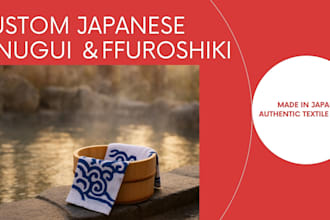 create high quality japanese tenugui or furoshiki with your original design