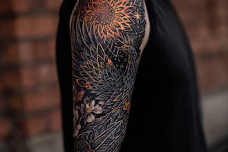 create a tattoo design of tattoo sleeve
