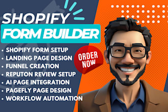 setup shopify form builder shogun ecomposer pagefly pagetify reputon ai page