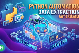 create scrapping bots,web scraping bots,browser automation using selenium,scrapy