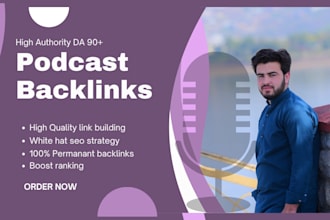 provide high authority podcast backlinks from apple amazon spotify