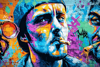 design canvas wall art in graffiti and street art style