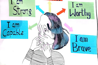 draw creative handmade posters with watercolor or markers