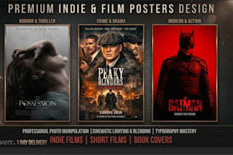design premium indie film posters and cinematic movie covers