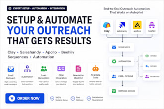 setup clay automation, saleshandy, apollo sequences, beehiiv automation