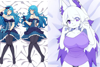 do dakimakura body pillow anime fanart vtuber anime art fanart nsfw illustration