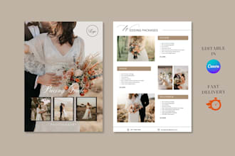 design price list, pricing guide photography, sell sheet