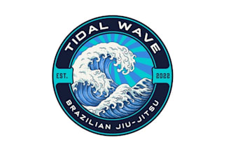design tidal wave brazilian jiu jitsu school  logo
