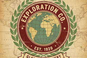 design vintage earth logo