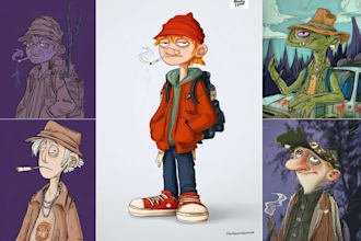 design a unique 2d cartoon character of you