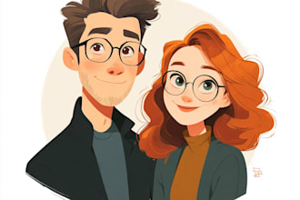 draw couple portrait illustration from photo