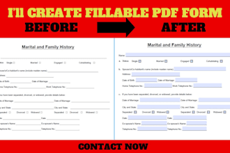 design and create fillable pdf form or convert pdf to fillable form in 15 hours