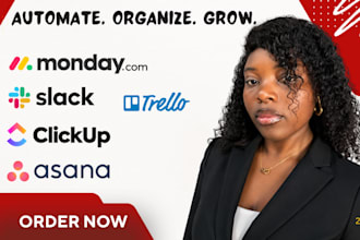 setup monday crm monday board clickup asana trello slack project management
