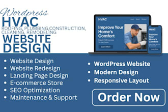 hvac website, roofing website, plumbing website, construction,contractor website
