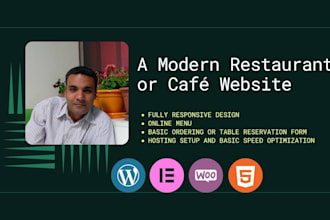 build a modern website for local restaurants or cafés with online menu