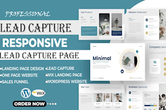 do lead capture page, lead capture one page website with wordpress, sales funnel