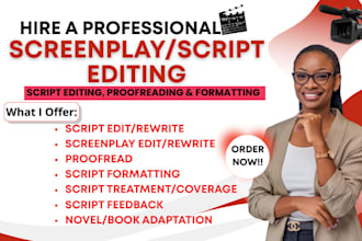 review, edit and professionally format screenplay feature film script doctor