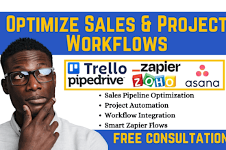 optimize sales project management process pipedrive asana trello zoho zapier