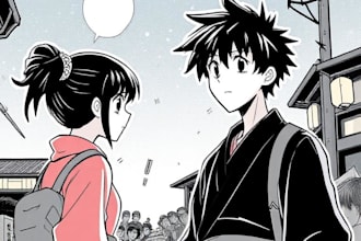 draw your idea in a comic , manga , anime style