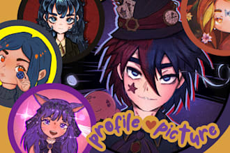 draw a custom anime profile picture pfp for twitch, discord or social media