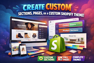 create custom sections, pages, or a custom shopify theme