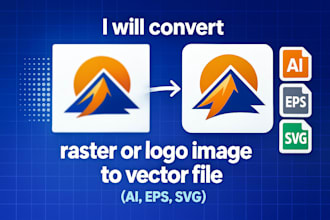 convert raster or logo image to vector file ai, eps, svg