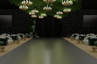 remodel 3d wedding hall,banquet hall,event hall decor,conference hall,cgi render