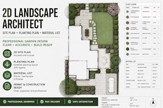 2d landscape architect 2d site plan planting plan material list as garden design