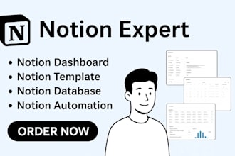 setup notion dashboard, notion template and notion workspace expert
