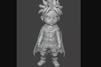 sculpt 3danime character action figure,collectible toy design prototype, 3dprint