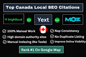 do top local citation for canada from brightlocal, yext and moz