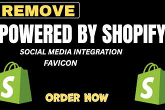 remove powered by shopify from your website footer add favicon social media icon