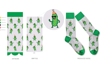 create or redraw sock knitting machine designs in bmp