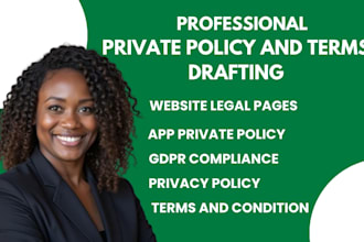 draft  private policy terms and condition for your website and app for UK or US