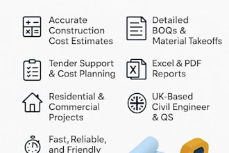 do a detailed cost estimation boq and material takeoff for construction project