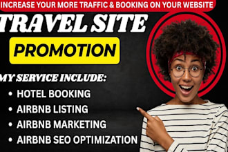 do SEO and travel site promotion to boost airbnb listings and hotel bookings