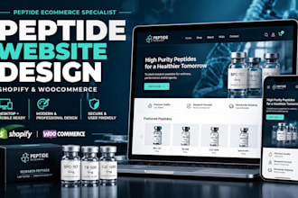 create peptide shopify store peptide website peptide supplement label design