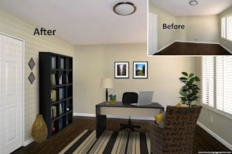 professionally declutter and virtually staging for estate